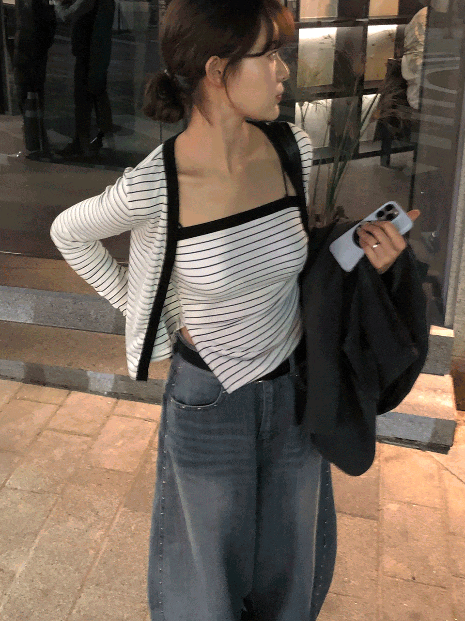 르체 단가라 나시 가디건 세트(3color)