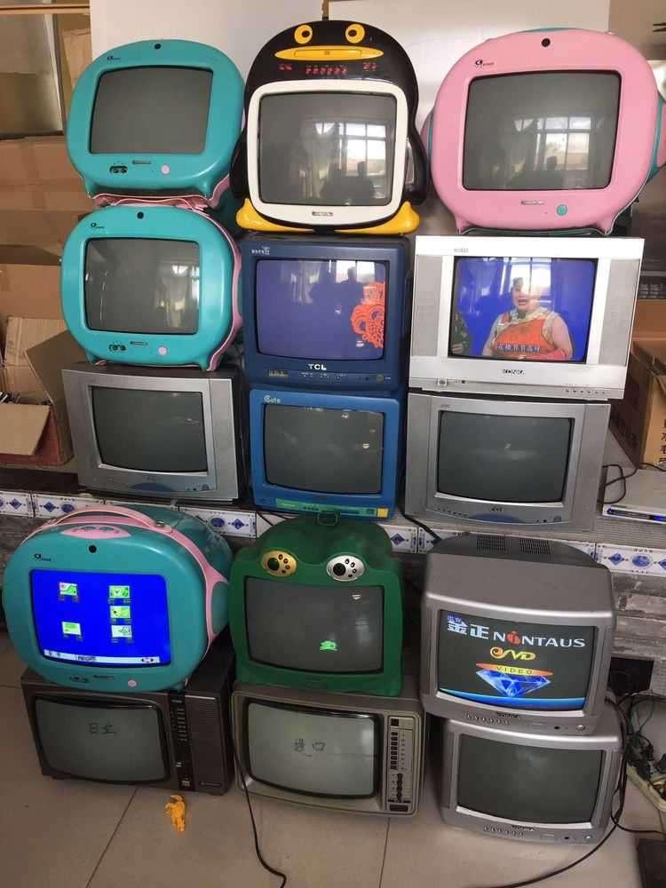 옛날 티비 재생가능 컬러 빈티지 레트로 TV 텔레비전