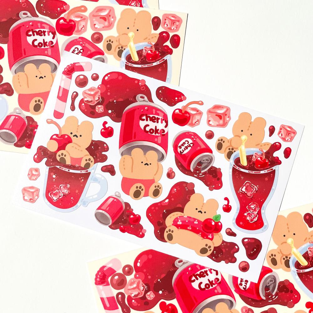 [히야네] 체리 코크 스티커