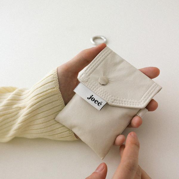 vegan leather mini wallet / cream cheese 비건레더 미니월렛