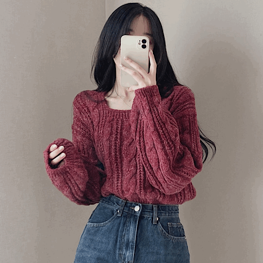 [11컬러가모두예쁜!] 노아 스퀘어넥 꽈배기 니트 11color