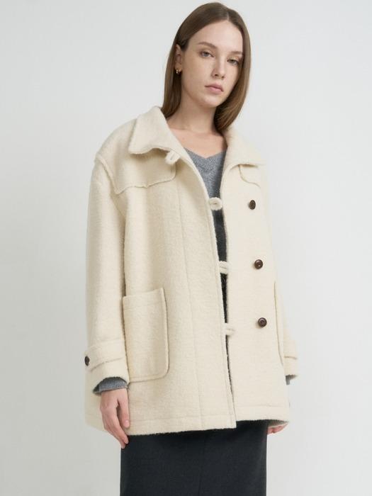 High-neck Buttoned Half Coat