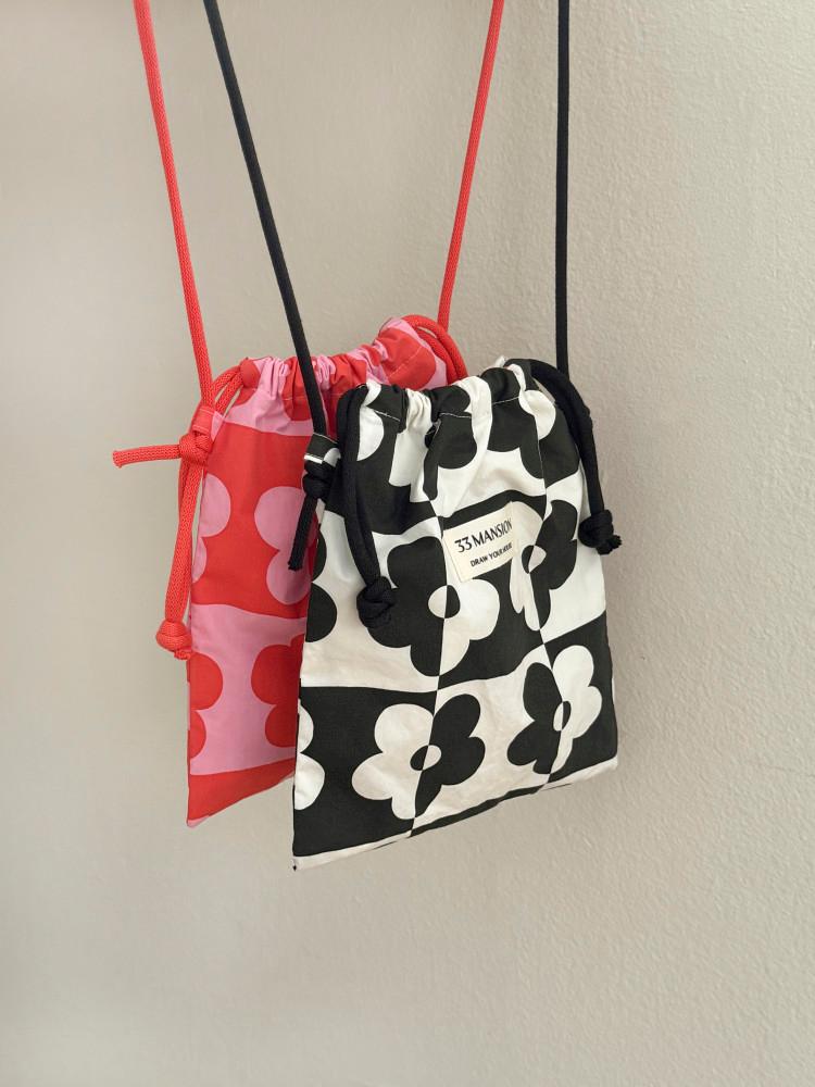 [ 플라워 크로스 파우치 ] 삼삼맨션 크로스백 파우치 복조리 가방 미니 크로스 가방