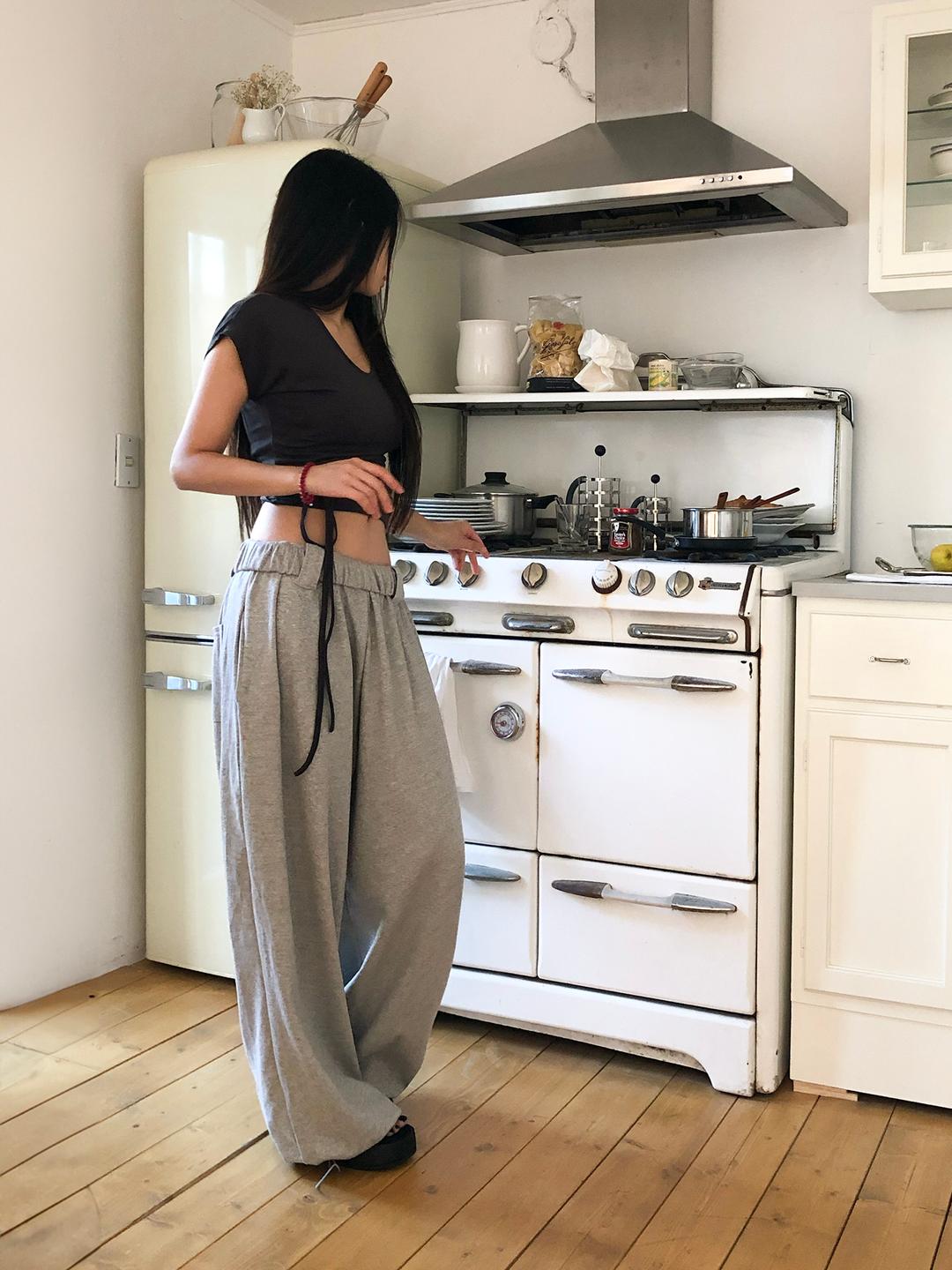 Belted Sweat Pants (3color)