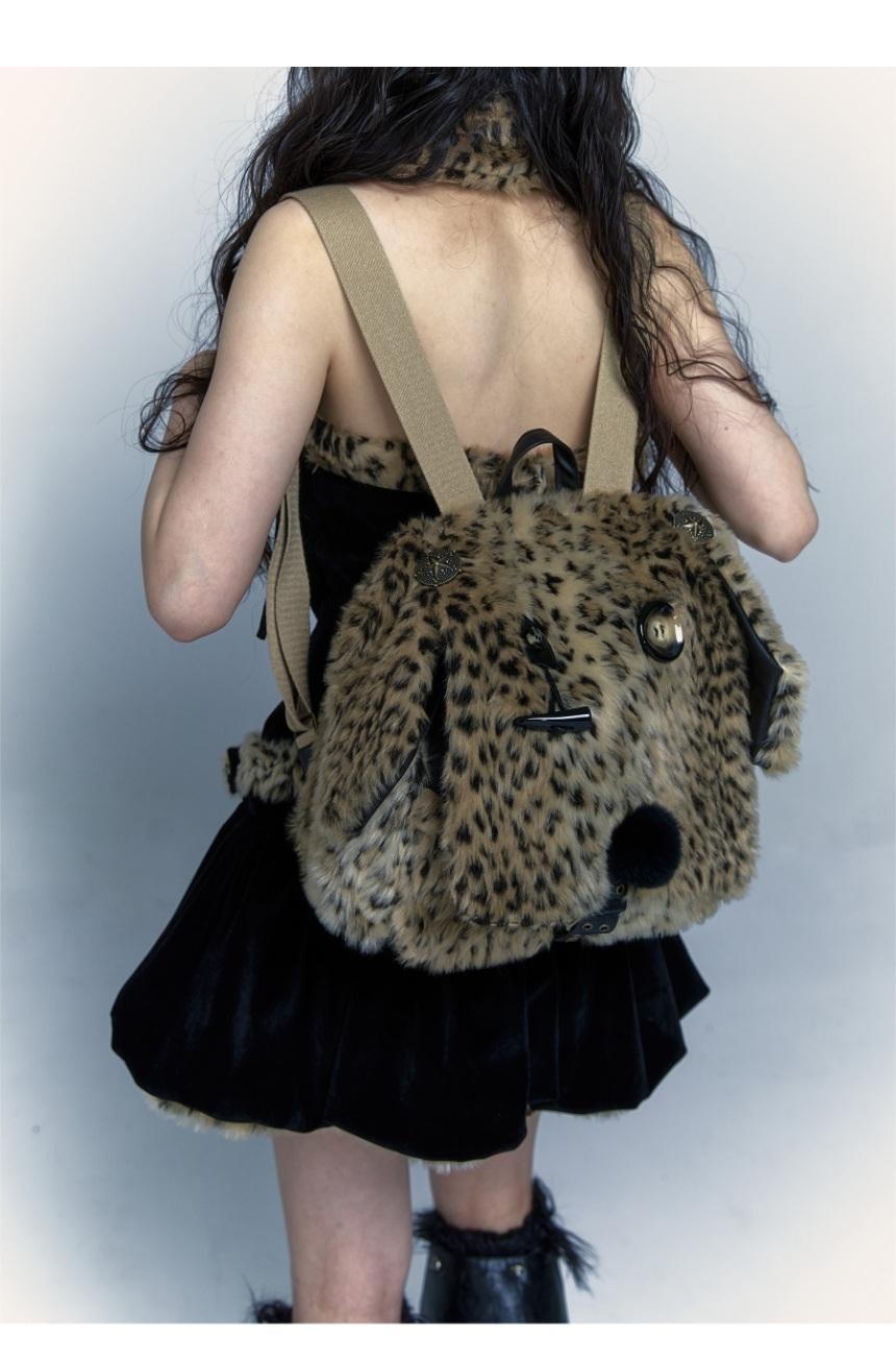 NO ROMANCE  Harajuku y2k Leopard Backpack