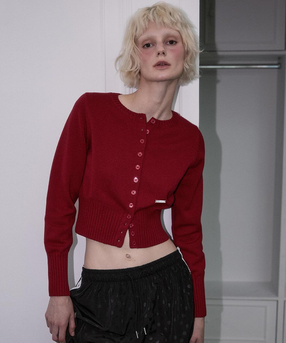 Classic Knit Cardigan [Burgundy]