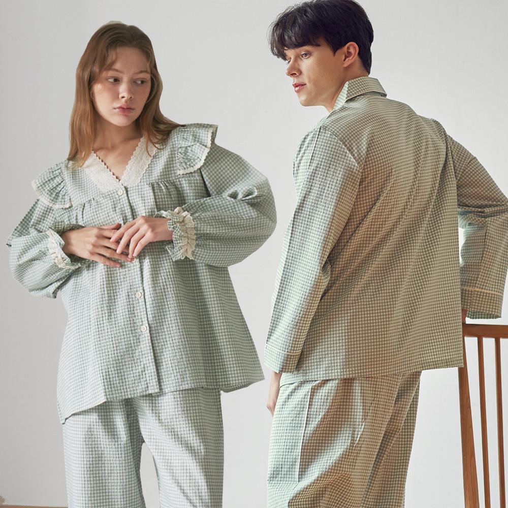 이루시다 커플 잠옷 신혼 파자마 수면 긴팔 세트 겨울