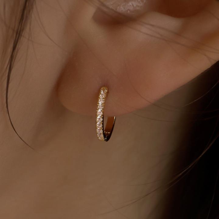 14k post 올리아 원터치 링귀걸이
