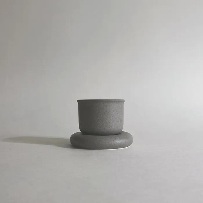 냅 티컵 & 소서 (머드 그레이)