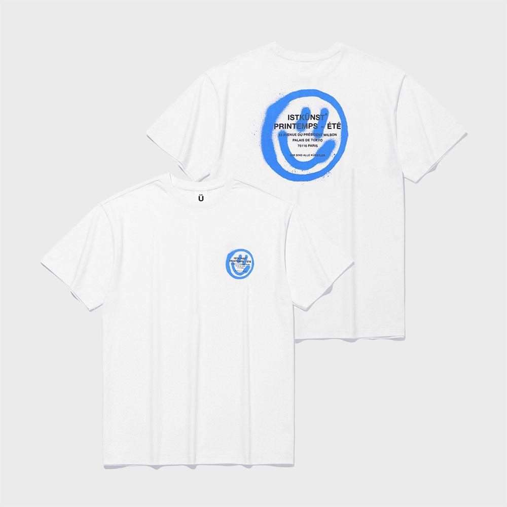 로고&스마일리 티셔츠 화이트(IK2CMMT500A)