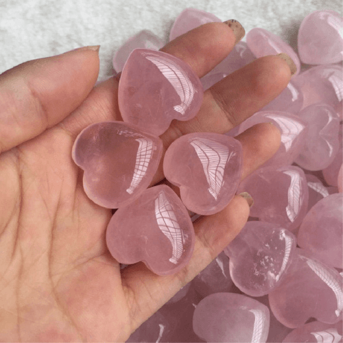 천연 로즈쿼츠 원석, 사랑의 석영 장미수정 파워스톤