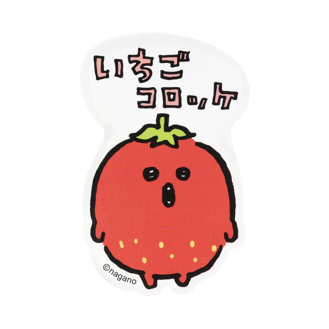 ナガノキャラクターズ スマホに貼れるサイズのステッカー（いちごコロッケ）