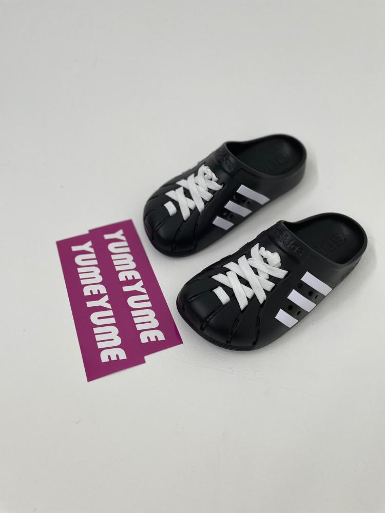 아디다스 아딜렛 클로그 뮬 슬리퍼 블랙 GZ5886 끈포함