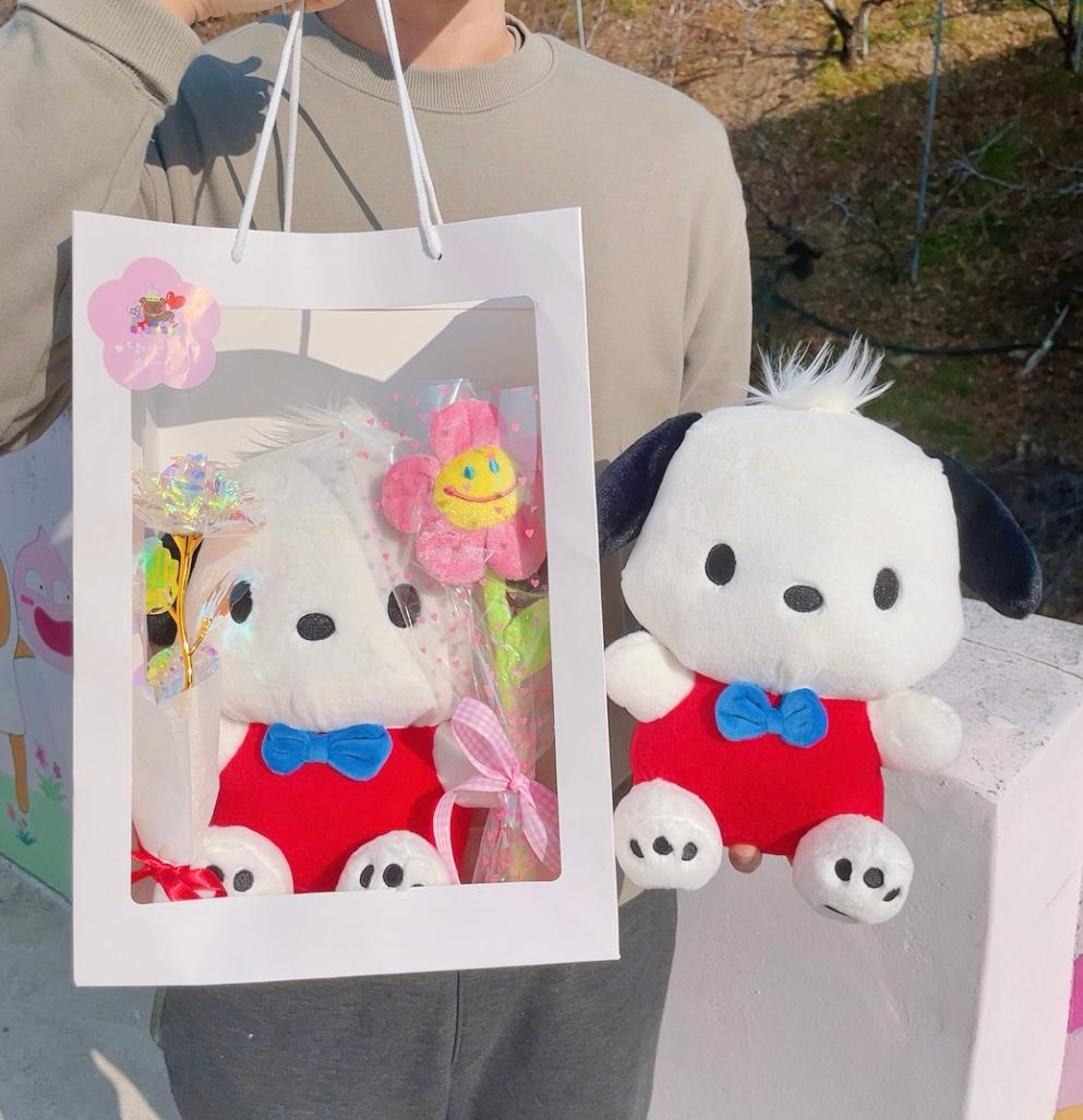 [당일출고] 정품 산리오 포차코 인형꽃다발 선물세트 / 생일선물 여자친구선물 졸업선물