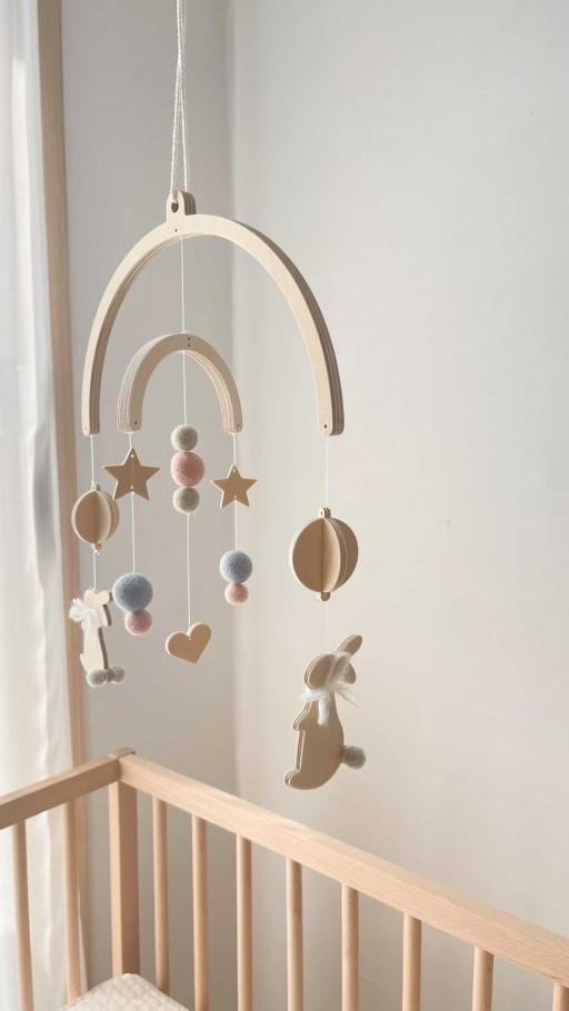 우드 토끼 모빌