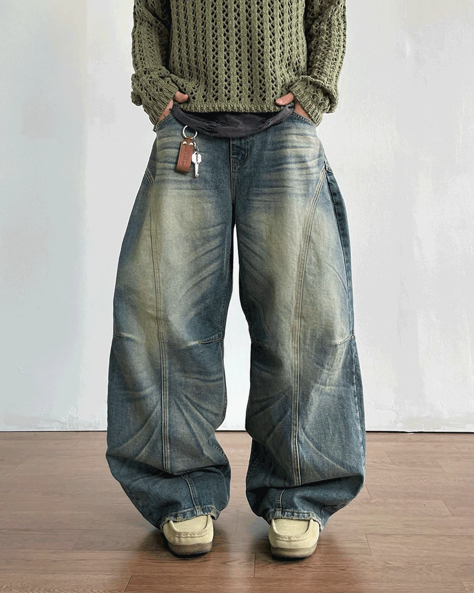 레이 다트 데님 팬츠 2C