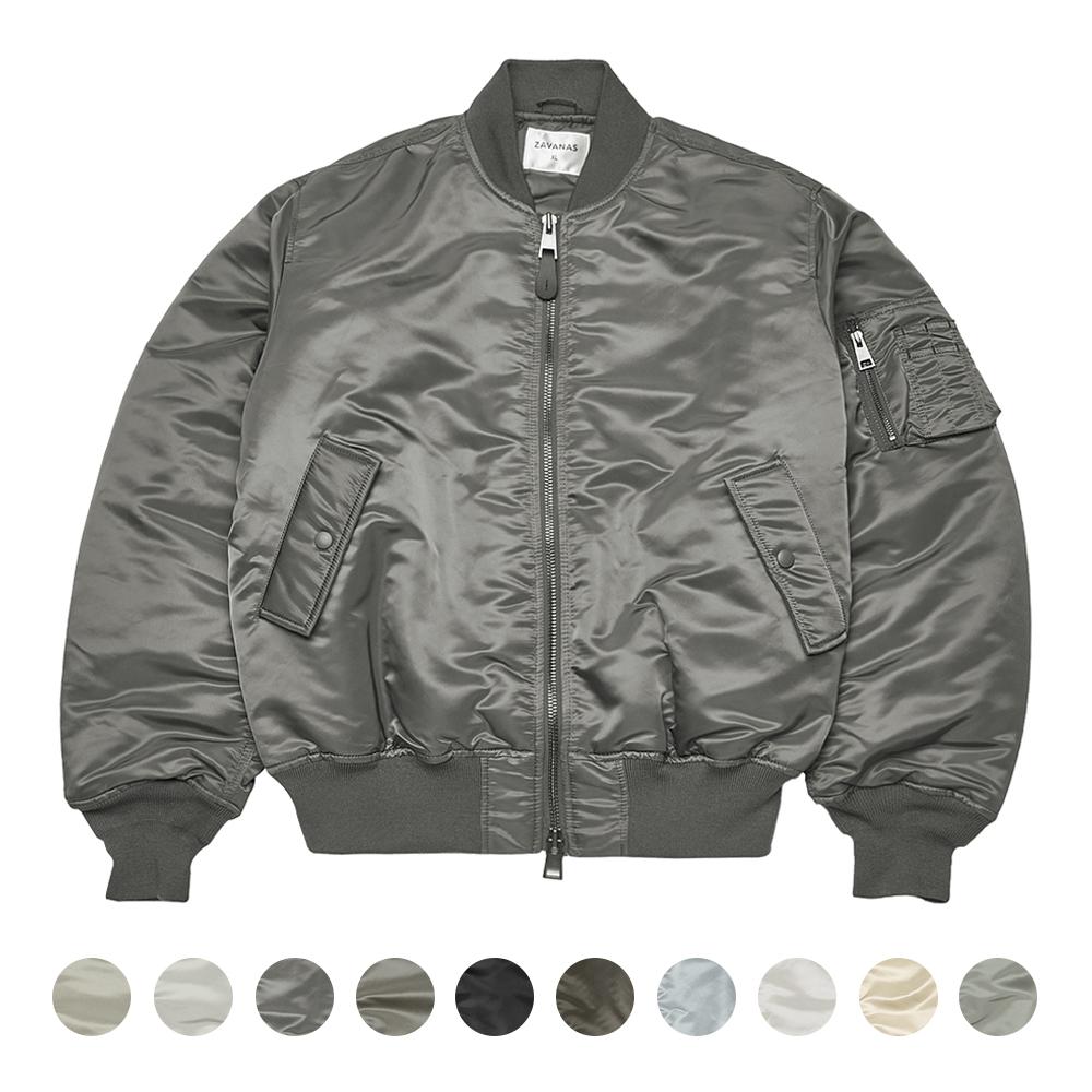 MA-1 샤이닝 자켓 - 고급 메탈릭 나일론 오버핏 MA1 항공점퍼 블루종 마원 봄버자켓