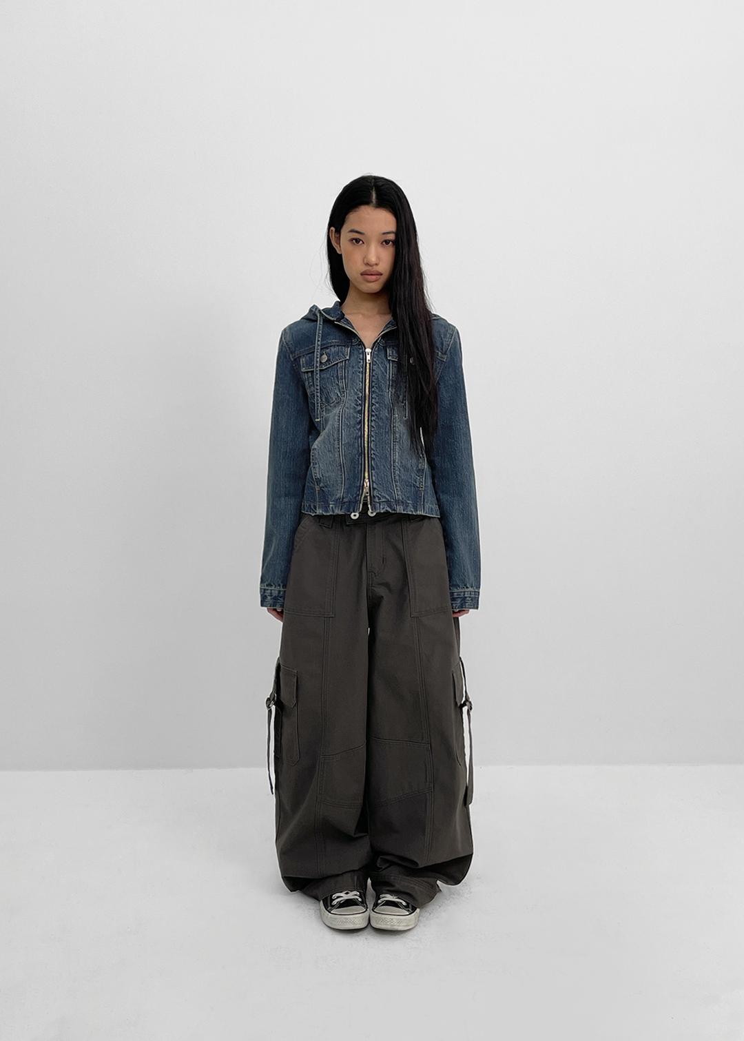 블랙업 [💚봄신상/MADE] 덴쿠 카고 와이드 코튼팬츠