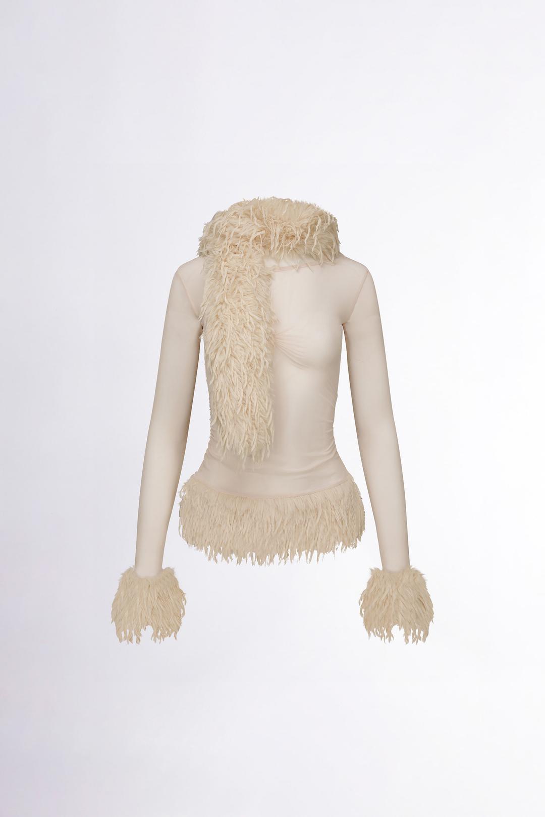 Fur Trimming Top Raw