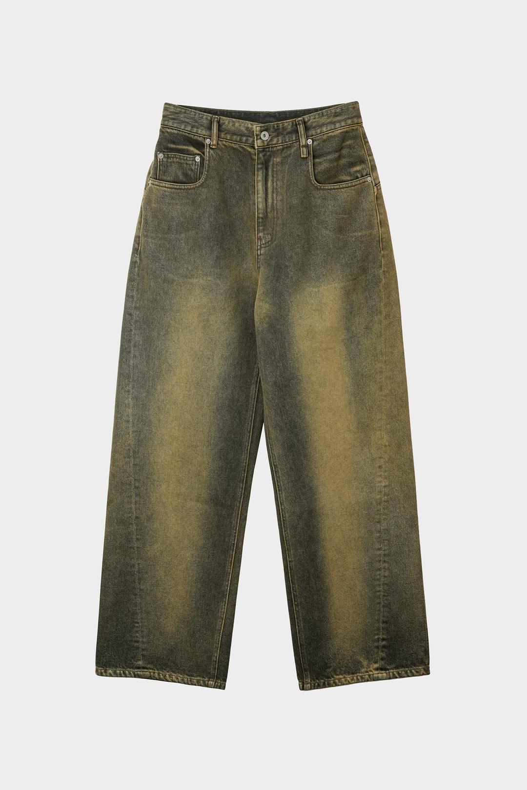 Wide Fit Denim Pants _ Faded Beige