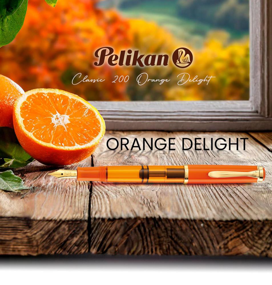 [펜 파우치 증정] 펠리칸 M200 만년필 - 스페셜 에디션 오렌지 딜라이트
