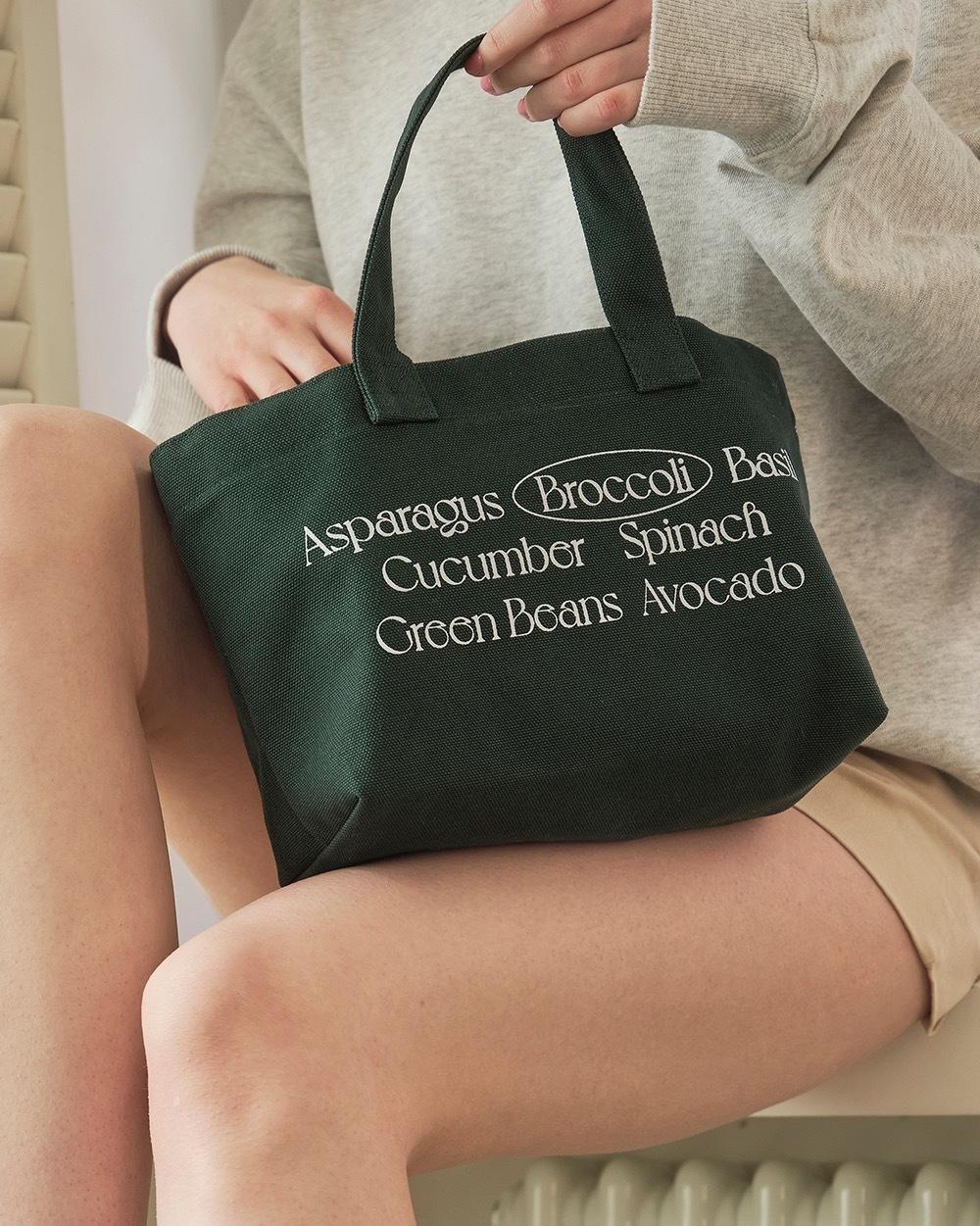 브로콜리 토트백 딥그린