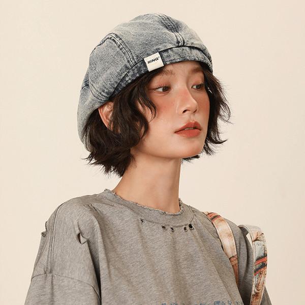 hat control retro denim beret(3color)