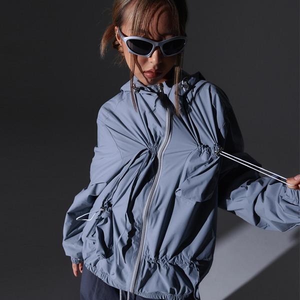 24 포켓 셔링 윈드브레이커 [그레이]