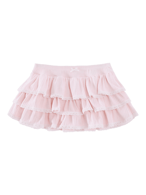 Ballerina Bliss Ruffle Mini Skirt (Pink)