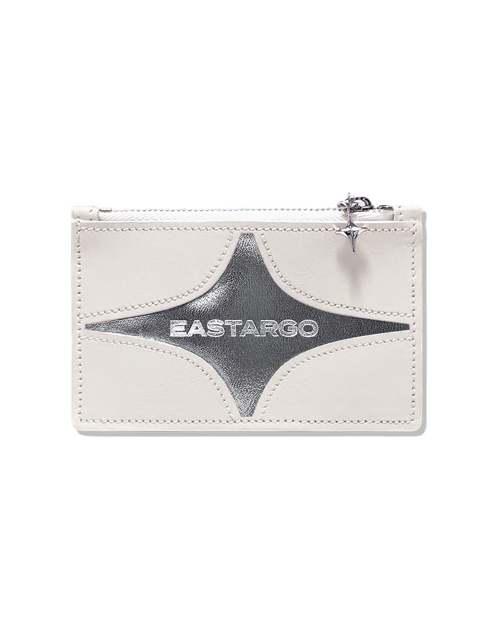 DOUBLE STING ZIPPER WALLET IVORY WHITE (SILVER)