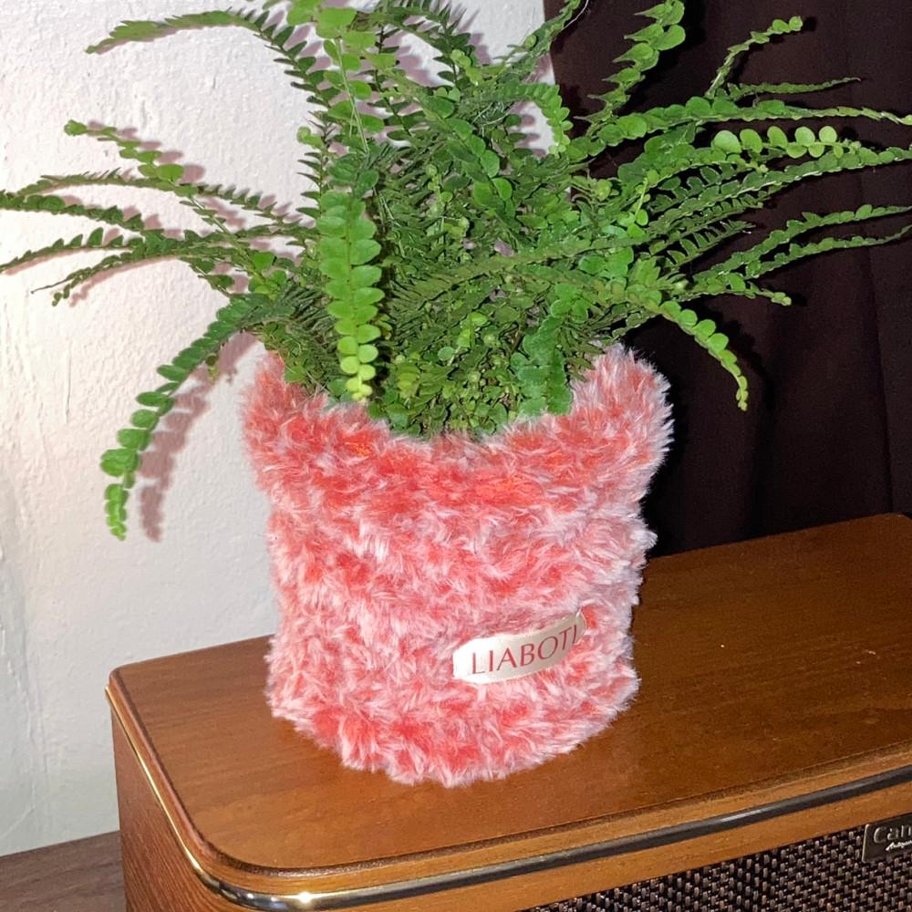 [bright] Soft fake fur pot cover 소프트 퍼 화분커버