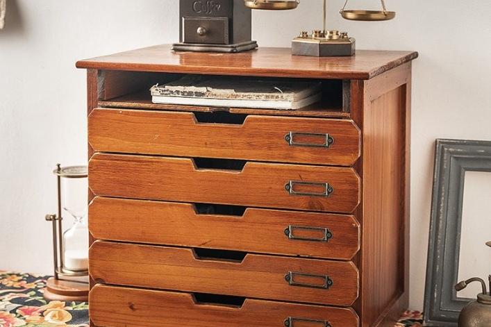 [해외] 빈티지 원목 서류 정리함 문서 보관 우드 수납함 책상