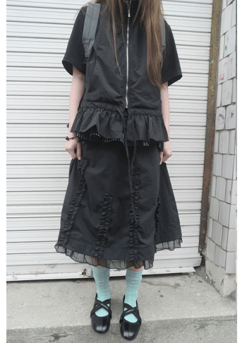low frill cotton skirt (2c)