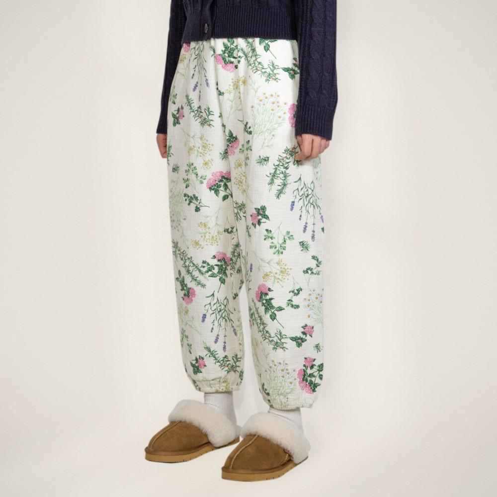 도민 플라워 원마일 홈 웨어 3중 거즈 밴딩 조거 팬츠
