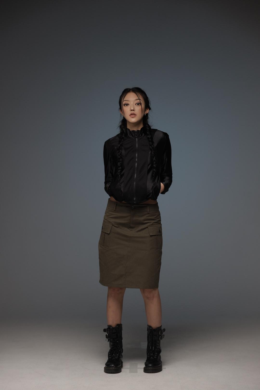 05. midi khaki cargo skirt (delivey right away!)