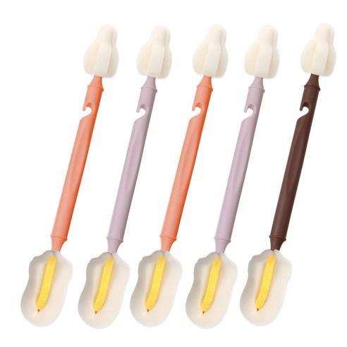 하이비 젖병 젖꼭지 세척솔 몽글이 듀얼 버블프로솔, 따뜻한햇살, 5개 - 젖병세척솔 | 쿠팡