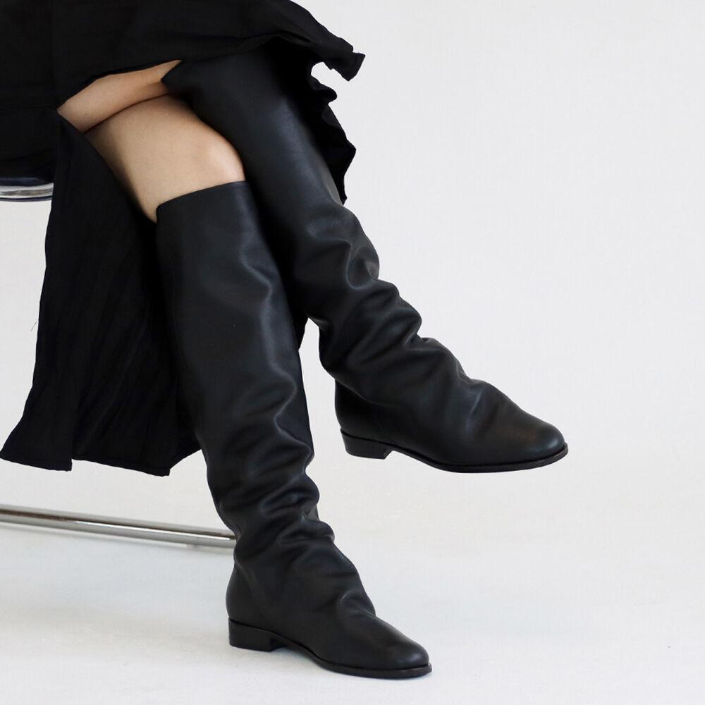point_wrinkle long boots_black_20503