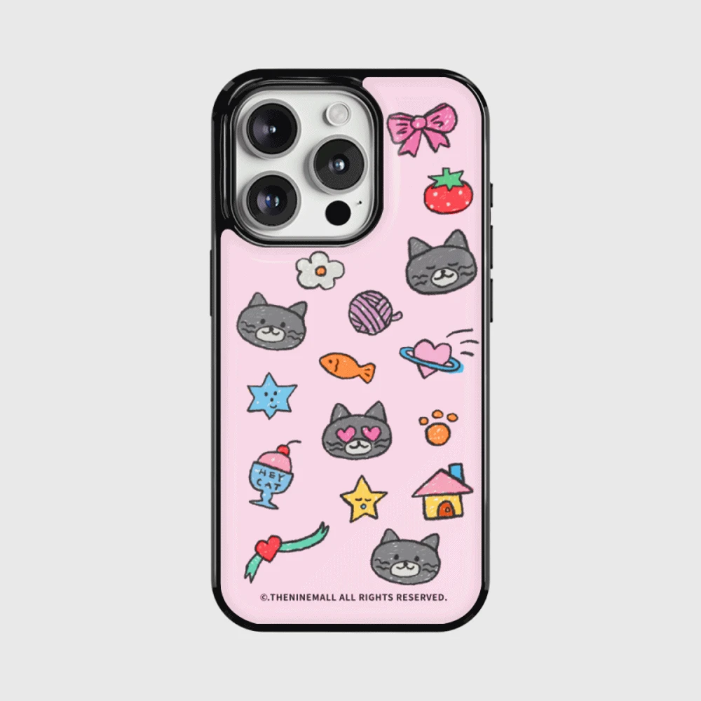 doodle hey cat pattern [에폭시 범퍼케이스]