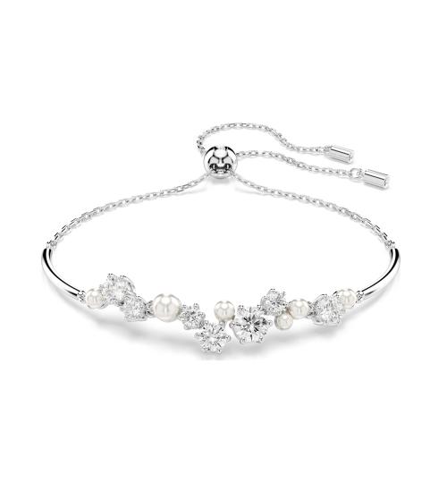 Constella 화이트 크리스털 펄 뱅글 팔찌 M 5705618