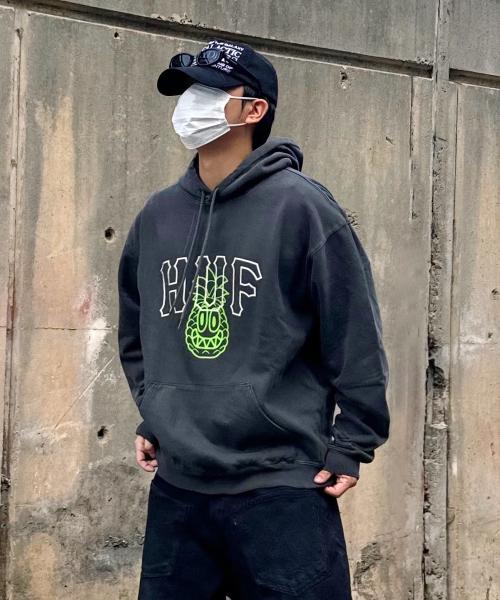 HUF X REDDY PINNACLE USA HOODIE [CHARCOAL]