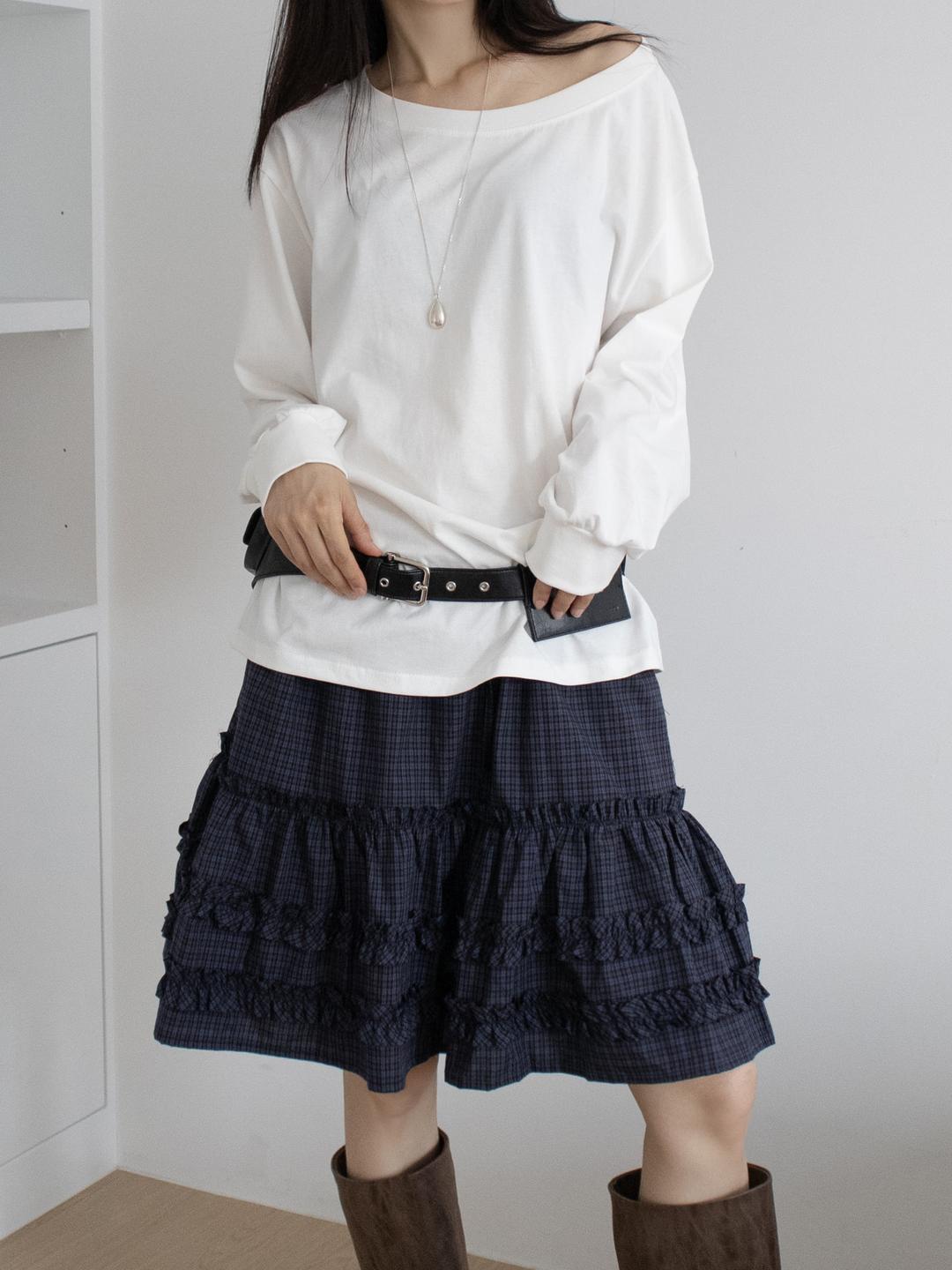 OFF SHOULDER COTTON T (4COLORS)