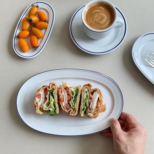 폴바살 코발트블루 오발 플레이트