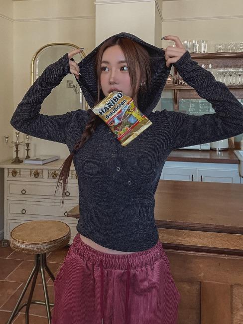 Crossy Wrap Hooded Crop Long-Sleeved