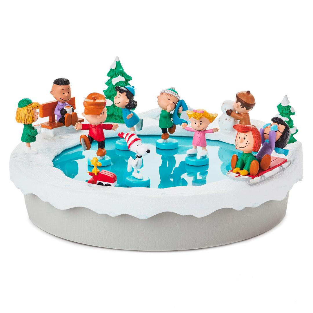 Peanuts® Gang Ice Skating Musical Tabletop Figurine With Motion, 10x4.5