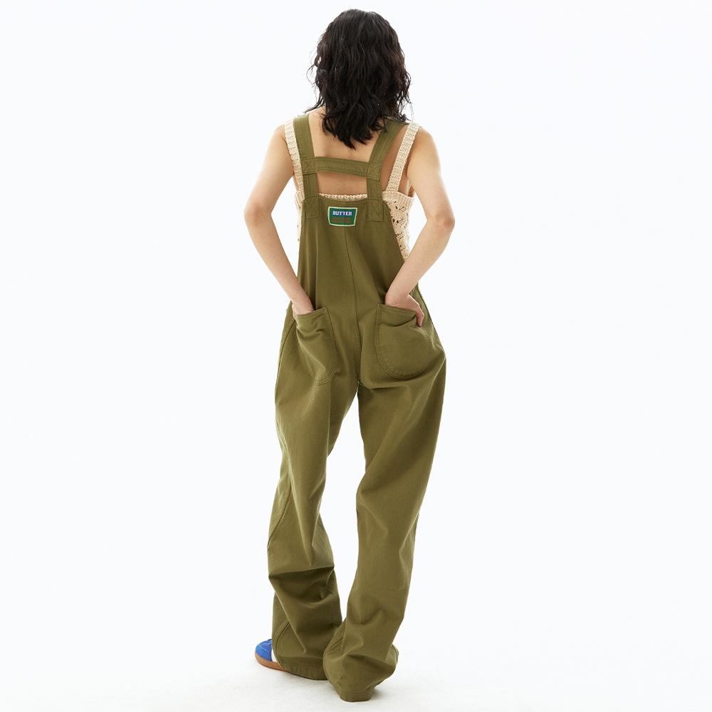 Zipper Overall pants (Khaki)