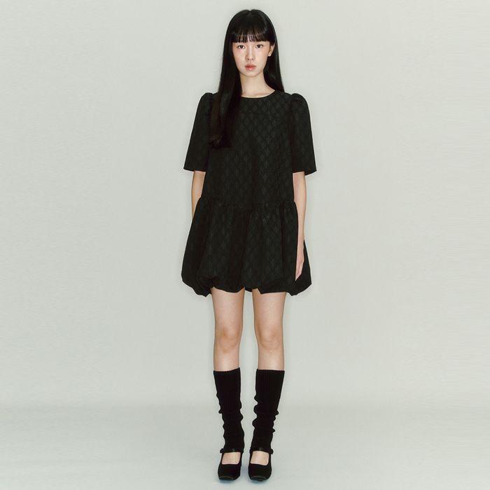 Jaquard Baby Doll One-piece_black