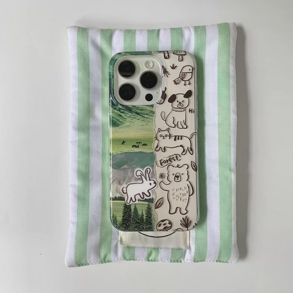 지미하우스 포레스트 동물 베어 아이폰 케이스 보호 귀여운 16 15 14 15pro 13