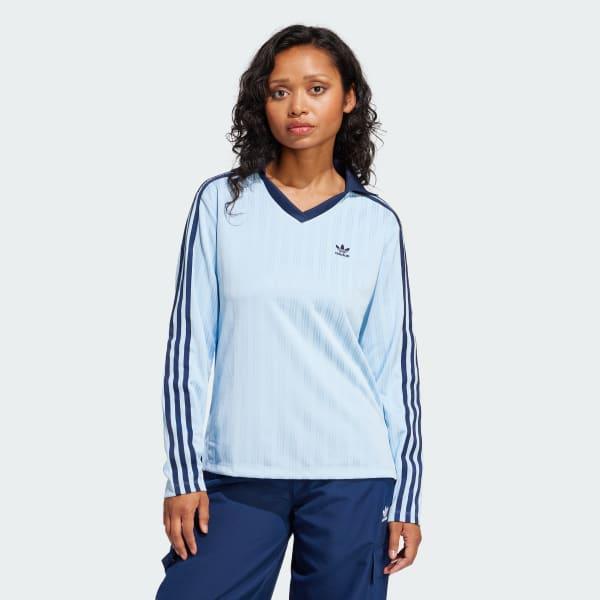 アディカラー フットボール ジャカード Vネック 長袖ポロシャツ