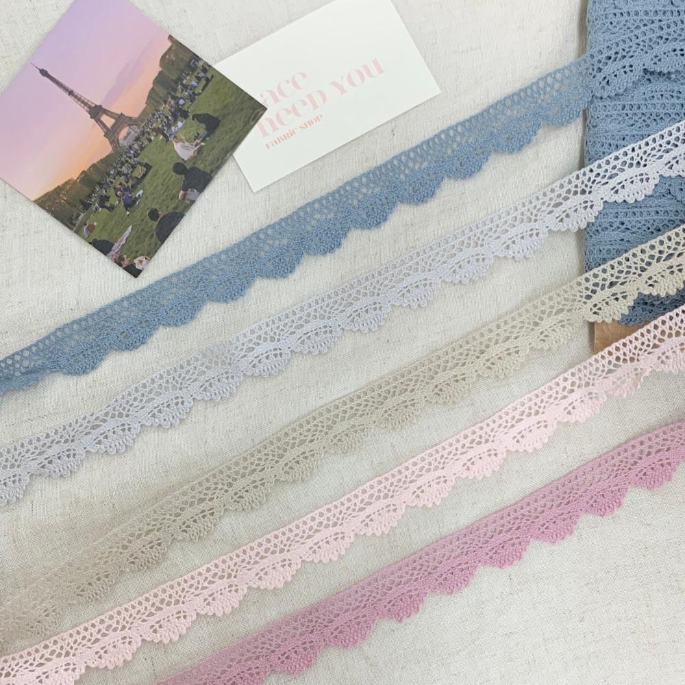 [토숀 레이스] 2.5cm 토숀 구름 레이스 10마 묶음 5colors 블랭킷 이불 침구 레이스