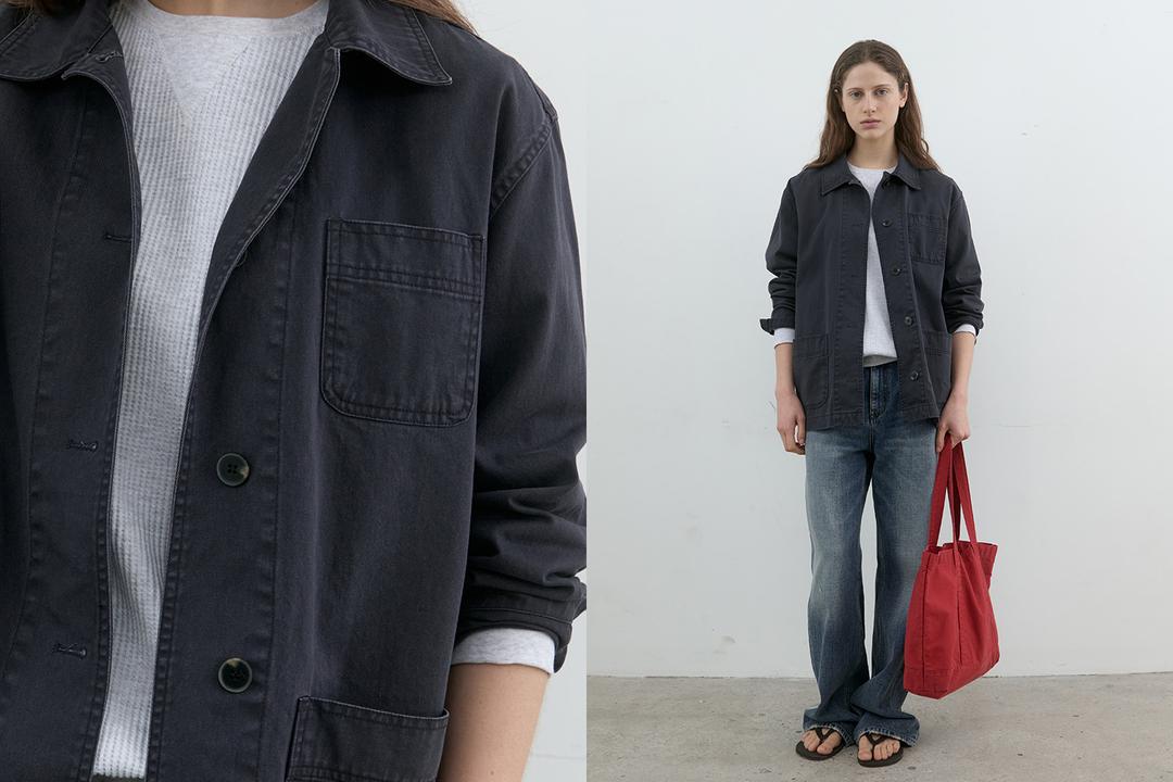 French cotton work jacket (vintage navy)